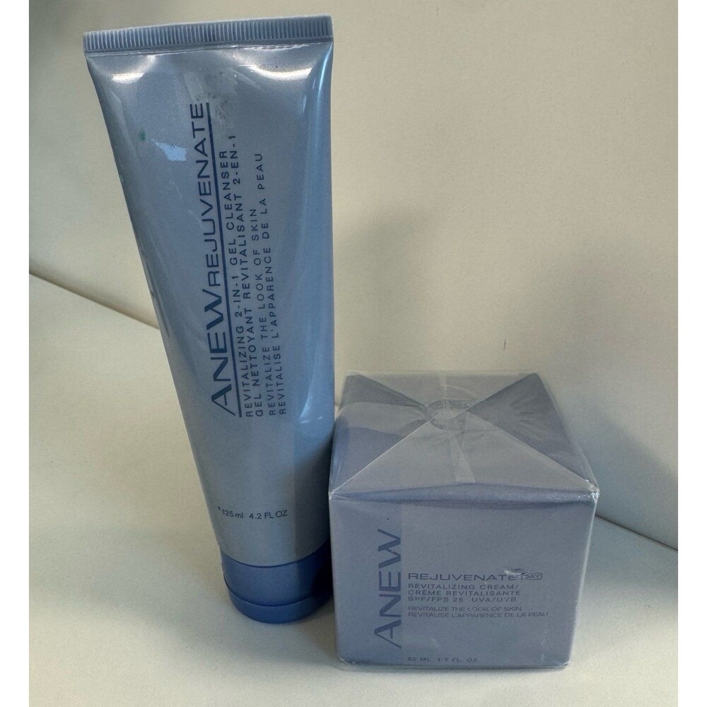 NEW Avon Anew Rejuvenate Revitalizing Gel Cleanser 4.2oz & Day Cream SPF 25 Set